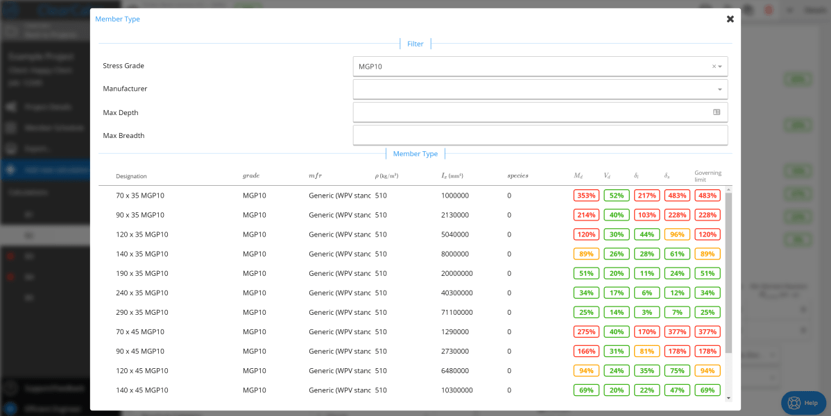 A screenshot of the automatic member selector